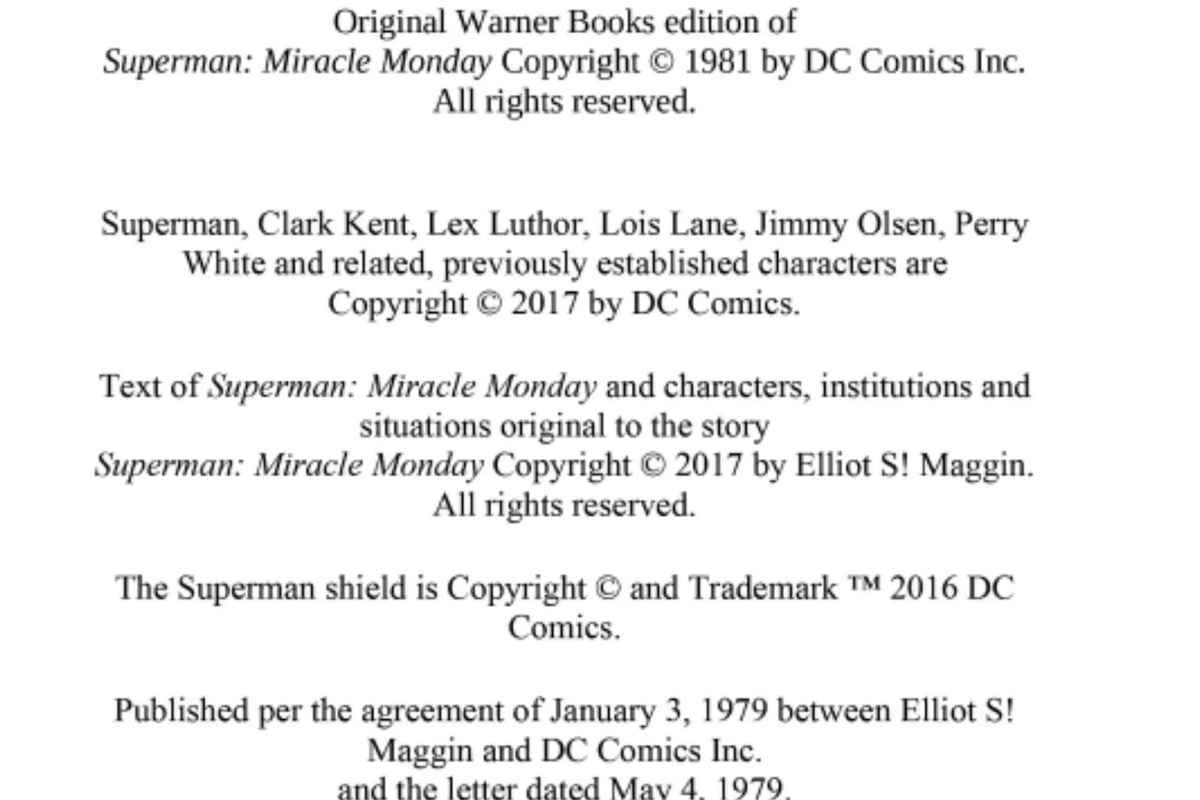 No Elliot S. Maggin Credit for Superman & Lois Use Of Miracle Monday