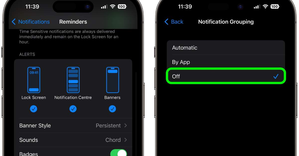 How to Disable App Notification Grouping in iOS