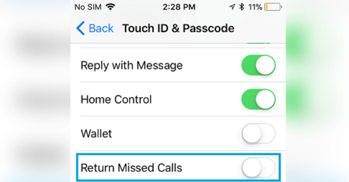 How to Turn Off Return Missed Calls When iPhone Is Locked?