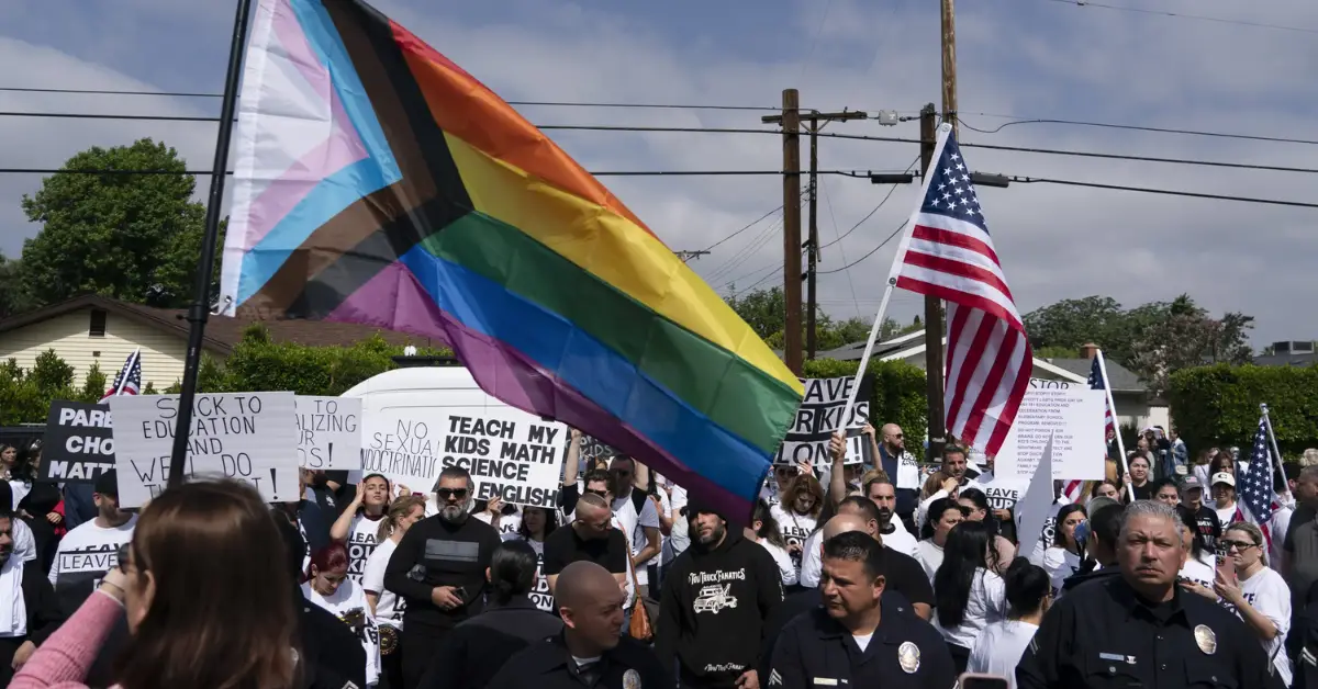 Protests at LA Elementary School Pride Month Assembly